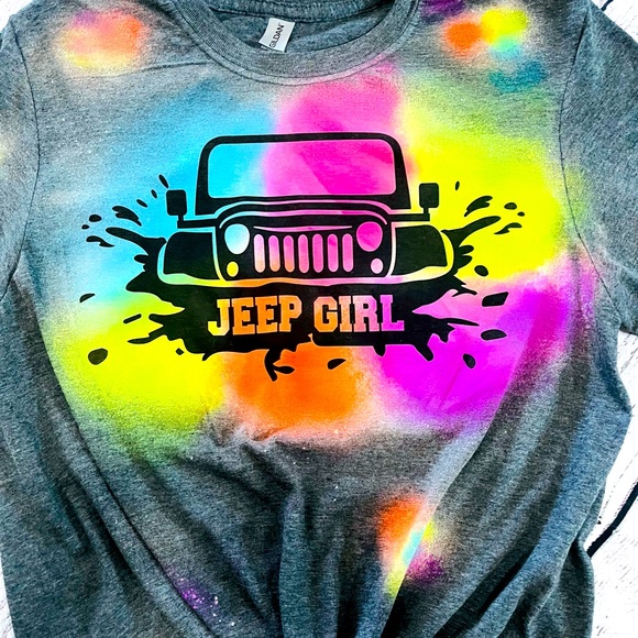 Jeep Shirt, Jeep Girl Shirt, Tie dye Jeep Shirt, Jeep clothing - Picture 2 of 2